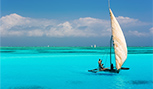 Catamaran dans l'océan Indien